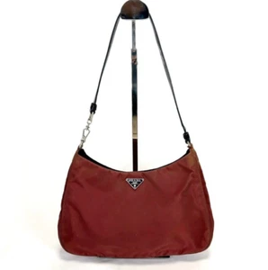 PRADA Mini Accessory Pouch Red used shoulder bag nylon From Japan - Picture 1 of 10