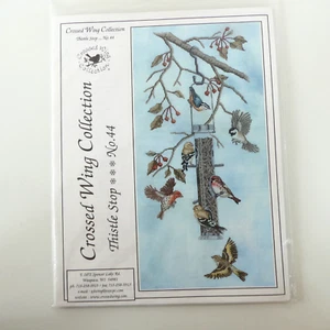 Crossed Wing Collection 44 THISTLE STOP Cross Stitch Pattern Chart Aida Birds - Picture 1 of 5