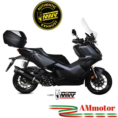 Mivv Honda Adv 350 2022 Terminale Di Scarico Scooter Marmitta Mover Inox Nero - Immagine 1 di 4