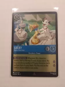 Disney Lorcana Archazia's Island - Lucky - Runt of the Litter Rare Foil #160/204 - Imagen 1 de 2