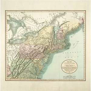 Impresión de arte de mapa vintage del noreste de Estados Unidos 1806 o lienzo envolvente de galería listo para colgar - Imagen 1 de 5