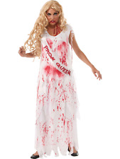 Bloody Prom Queen Adults Halloween Fancy Dress Bride Zombie Outfit Ladies