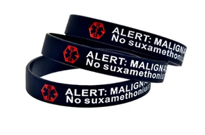 1 X Pulsera de silicona alerta médica maligna hipertermia TIENDA DEL REINO UNIDO - Imagen 1 de 3