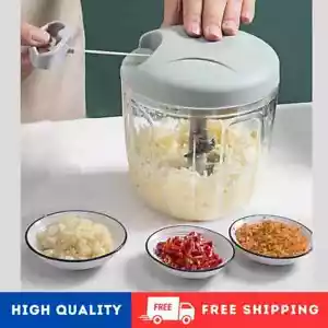 Pull Cord Pulling Food Chopper Manual Vegetable Slicer Hand Blender UK 900ML - Picture 1 of 7