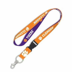 Clemson Tigers Lanyard with Detachable Buckle [NEW] Key Chain Id Holder Badge - Picture 1 of 1