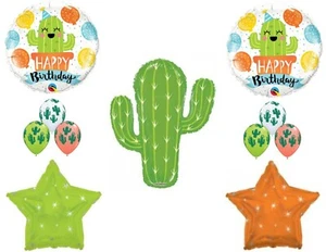Cactus Fiesta Happy Birthday party balloons Decoration Supplies Southwest - Picture 1 of 1