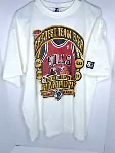 Vintage 1996 Chicago Bulls Greatest Team Ever Starter T-Shirt Gr. XL weiß NBA - Bild 1 von 8