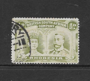 RHODESIA SCOTT 101a USED FINE - 1910 1/2p OLIVE - QUEEN MARY AND KING GEORGE V - Picture 1 of 2