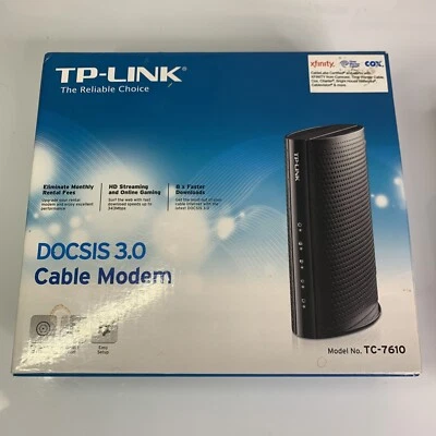 TP-Link TPLink DOCSIS 3.0 Cable Modem Black TC7610 TC-7610 343 Mbps Xfinity Cox - Image 1 of 4