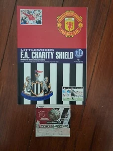 MANCHESTER UNITED V NEWCASTLE UNITED 1996 CHARITY SHIELD + TICKET - Picture 1 of 3