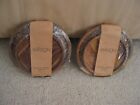 NEW Set of 2 Maison Kitchen Acacia Wood Dishes plate SMALL size 4.7" & 5.9" lot