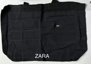 ZARA Home Large Black Fabric Shopper Shoulder Tote Shopper Reusable Bag, New - Picture 1 of 12