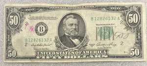 1950 New York $50 Bill BL8 - Picture 1 of 2