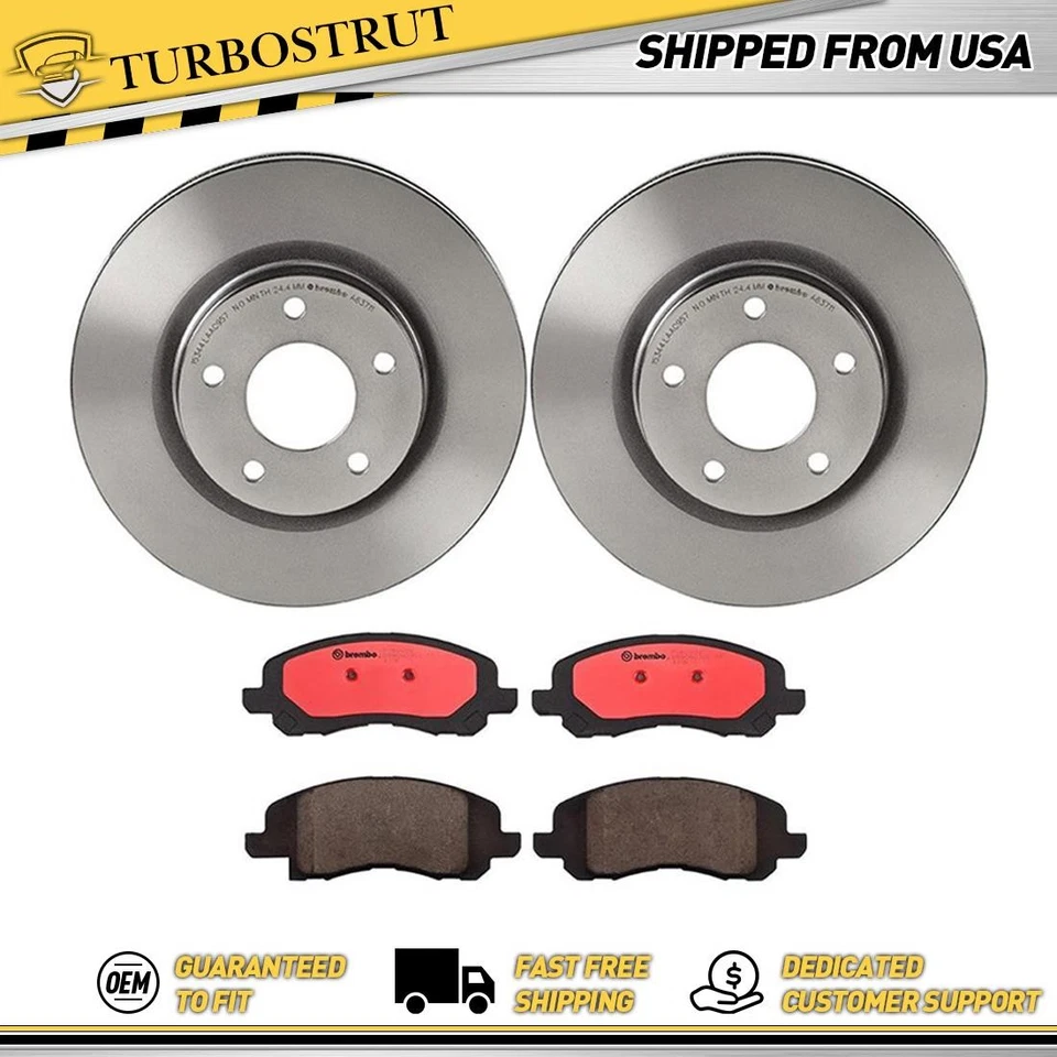 Kit de pastillas de freno rotores de freno delanteros OE Brembo Prime para Chrysler Sebring 2007-2010 Foto 1 de 4