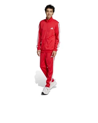  Tracksuit Tuta Intera Completa UOMO Adidas 3-Stripes Rosso Bianco Poliestere  - Imagen 1 de 4