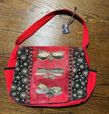 Bolso Bandolera Laurel Burch Libélula Negro Rojo Mediano - LB5813 Foto 1 de 4