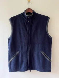 Ermenegildo Zegna Pure Cashmere Vest Button Full Zip Blue 54/XL Made In Italy - Picture 1 of 10