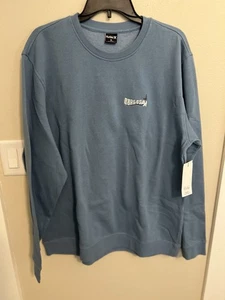 Hurley Men's Size XLARGE Sea Crew Cotton Blend Blue Sweatshirt NWT- Comfy, XL - Foto 1 di 5