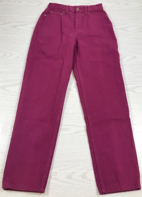Pantalones de mezclilla vintage años 80 mamá mujer 6 púrpura tiro alto Newport News Mallcore 100 % algodón Foto 1 de 4