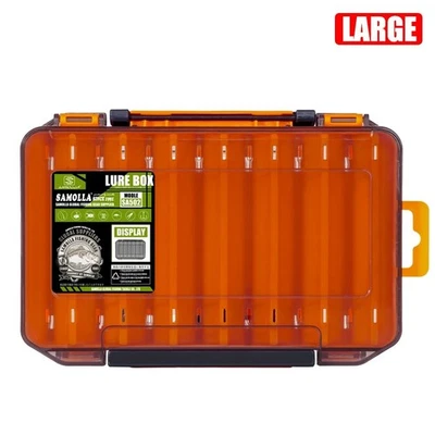 Caja de aparejos de pesca 14 compartimentos doble cara señuelo gancho almacenamiento organizador estuche Foto 1 de 4