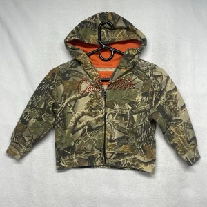 CABELA'S Camouflage Sweatshirt Boys Toddler 4T Hoodie Full Zip Pockets - Picture 1 of 9