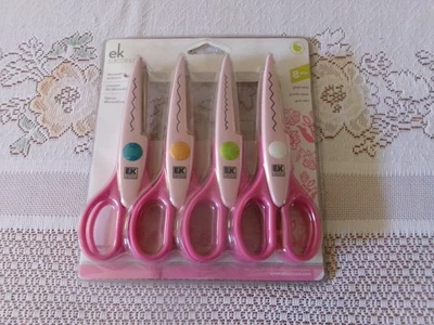 EK Success decorative scissors multiple designs 8 pack left & right hand pink - Image 1 of 4