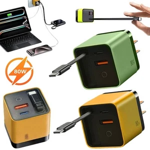 Cavo Type-C Retrattile con Caricatore GaN 3 in 1 Scalabile 80w Max Caricatore Rapido - Foto 1 di 21