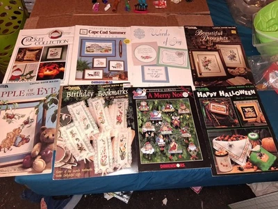 Lot Of 8 Cross Stitch Design Books Halloween, Xmas, Cape Cod and More - Image 1 of 4
