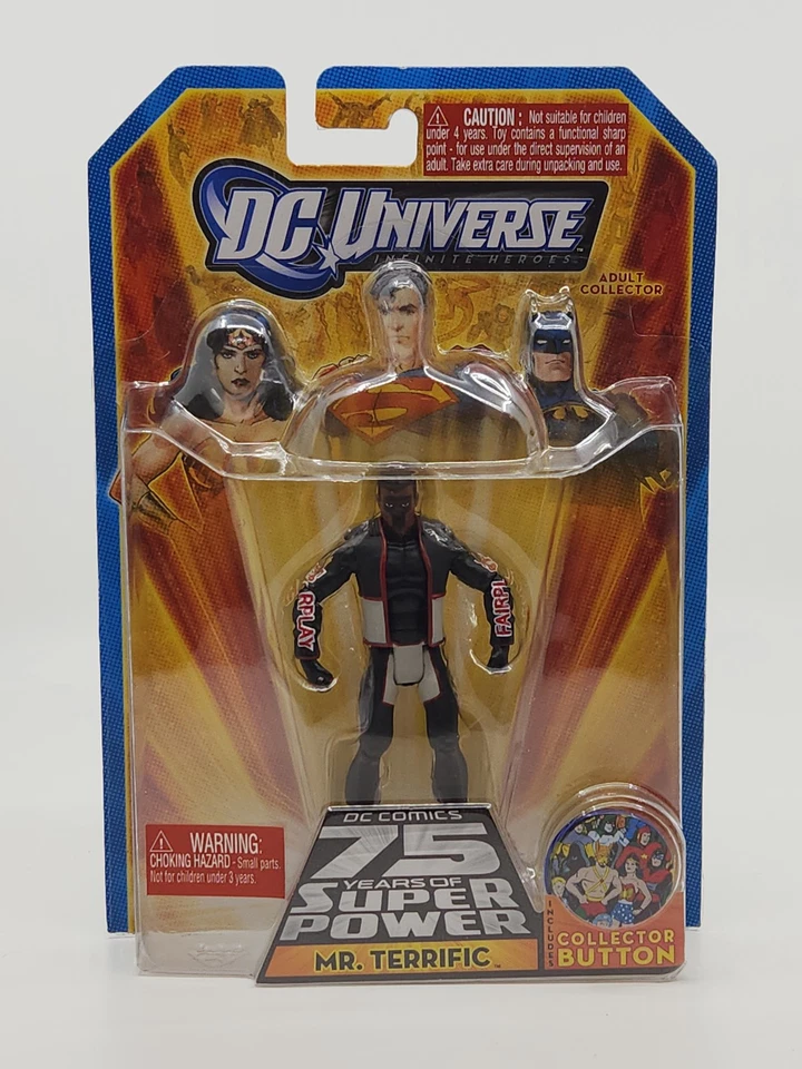DC Universe Infinite Heroes 75 Years Mr Terrific With Collector Button -