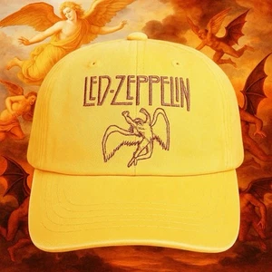 LED ZEPPELIN MUSTARD HAT EMBROIDERED DADHAT ADJUSTABLE BACK - Imagen 1 de 2