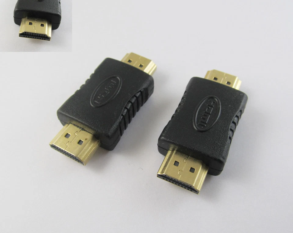 HDMI Male To Male Coupler Gender Extender Adapter Connector M/M HDTV 1080P Gold - Image 1 of 1
