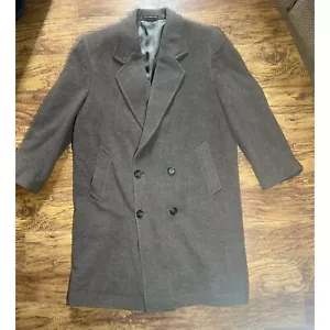 Vtg London Fog Wool Coat Overcoat Light Brown Twead Men's 42S - Picture 1 of 11