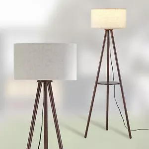 Wood Tripod Floor Lamp for Living Room, 3 Color Temparature LED Bulb Included... - Picture 1 of 8