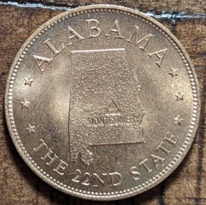 Ficha de gas 1819 Montgomery, Alabama AL 22nd State The Cotton State Shell - Imagen 1 de 4