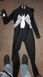 SPIDERMAN OUTFIT + MASK / BLACK COSTUME SYMBIOTE COSPLAY . FAST UK DELIVERY - Picture 1 of 7