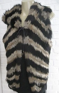 Zadig & Voltaire Deluxe Dyed Rabbit Fur Vest M Skull Logo Accent Leather Sale!!! - Picture 1 of 11