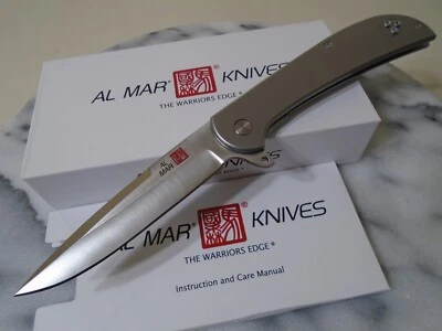 Al Mar Ultralite Ball Bearing Pivot Framelock Pocket Knife D2 Titanium AMK4116 - Image 1 of 4