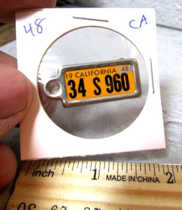 1948 California 34 S 960 DAV Mini License Plate tag key chain Disabled Am Vet - Picture 1 of 2