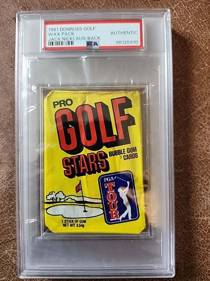 1981 Donruss Golf Wax Pack Jack Nicklaus RC On Back - PSA Authenticated  - Image 1 of 4