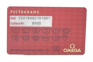Omega Pictogram Card 23218462101001 Cal 8500 - Picture 1 of 1