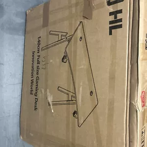INNOVATION 140cm FULL SIZE GAMING DESK BLACK 77x65.5x11 HL-A14BK - Picture 1 of 2