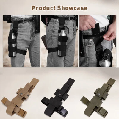 Drop Leg Water Bottle Holster Adjustable Thigh Pepper Spray Pouch for Left/Right