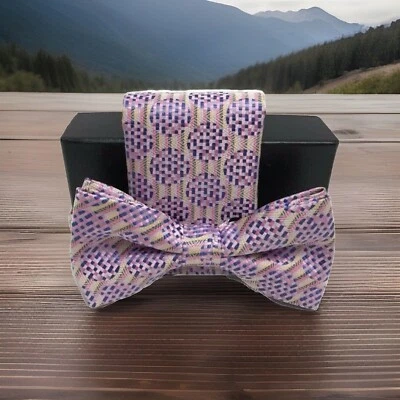 Pajarita Barcelona Cravette Hombre Pañuelo Rosa Azul Real Amarillo Plata Microfibra Foto 1 de 3