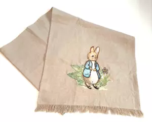 Pottery Barn Kids World of Beatrix Peter Rabbit Linen Beaded Table Runner 17x70 - Picture 1 of 9