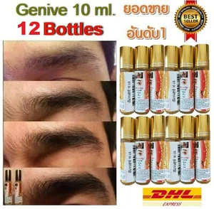 12 Bottles GENIVE Serum EYEBROW HAIR BEARD SIDEBURNS Growth LONGER THICKER 10 ml - Picture 1 of 6