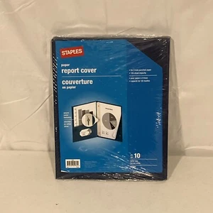 10x Staples Paper Report Cover Large 3 Prong Fastener Letter Folder Navy Blue - Picture 1 of 4
