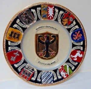 SH16 ALEMANIA OCCIDENTAL PLACA DE PARED PESADA 10 3/4" Escudos de armas Bundesstaten - estados - Imagen 1 de 9