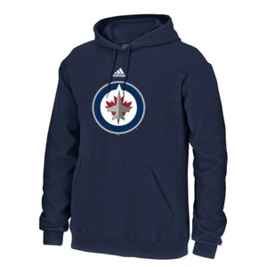 Winnipeg Jets NHL Adidas Men's Navy Blue Primary Pullover Hoodie Fleece - Picture 1 of 2