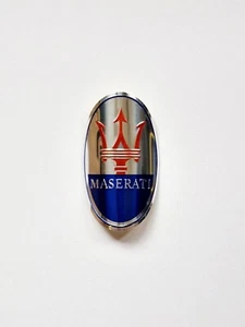 MASERATI HEAD BADGE DECAL STICKER 3M ALUMINIUM REPLICA CAR - Picture 1 of 8