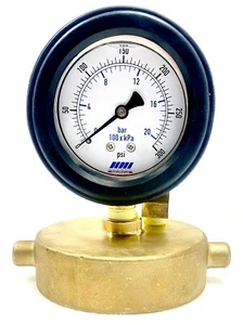 2-1/2" NST Fire Hydrant Static Pressure Cap Gauge 0-300 PSI with bleeder - Picture 1 of 8